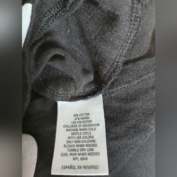 MAISON JULES Black and White Polka Dot Collared Women's Top with Cat. Size Small - Picture 8 of 10